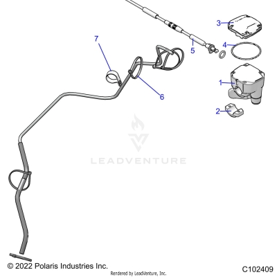 STEERING, CONTROLS, THROTTLE ASM. and CABLE - A25SEG50B1/B3 (C102409)