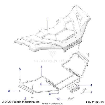 BODY, FRONT STORAGE COVER - A23SHE57FS/S57FS/CS/CP/ES/EP (C0211236-10)