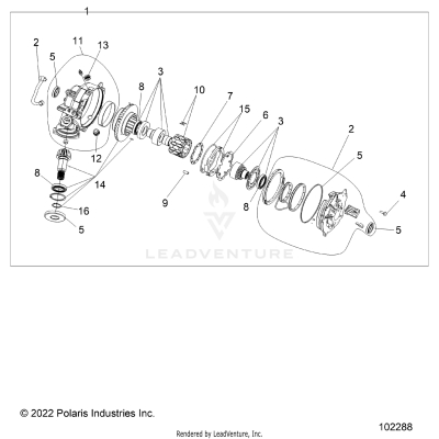 DRIVE TRAIN, FRONT GEARCASE - A25SWE57F1/C1/E1 (102288)