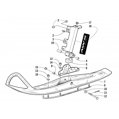 SKI AND SPINDLE ASSEMBLY