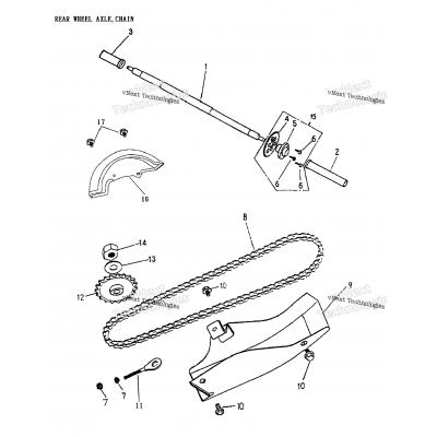 Rear Wheel Axle, Chain 170-22