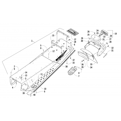 TUNNEL, REAR BUMPER, AND TAILLIGHT ASSEMBLY