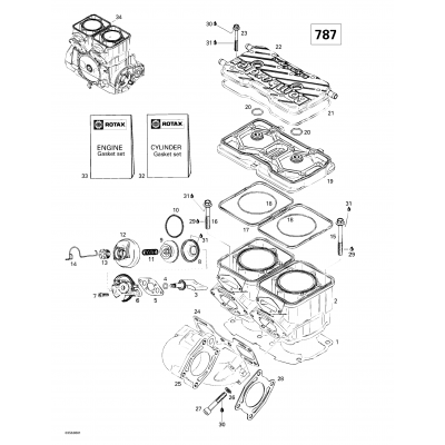 Cylinder, Exhaust Manifold (787)