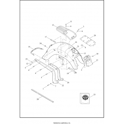 FENDERS & SUPPORTS, REAR  - FLSTN