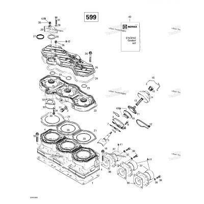 Cylinder, Exhaust Manifold (599)