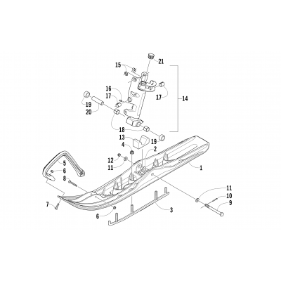 SKI AND SPINDLE ASSEMBLY