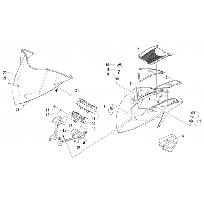 WINDSHIELD AND INSTRUMENTS ASSEMBLIES