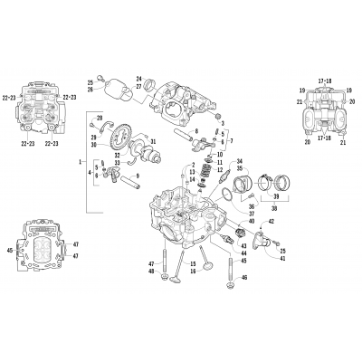 CYLINDER HEAD AND CAMSHAFT/VALVE ASSEMBLY