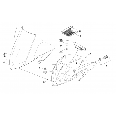 WINDSHIELD AND INSTRUMENTS ASSEMBLIES