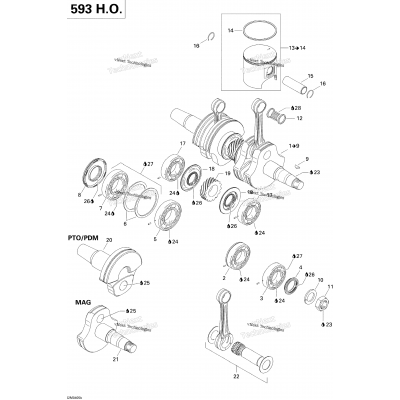 Crankshaft And Pistons (593 Ho)