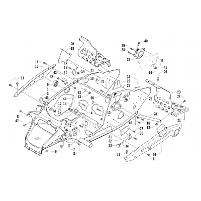 FRONT FRAME AND FOOTREST ASSEMBLY