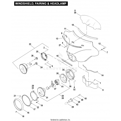 WINDSHIELD, FAIRING & HEADLAMP