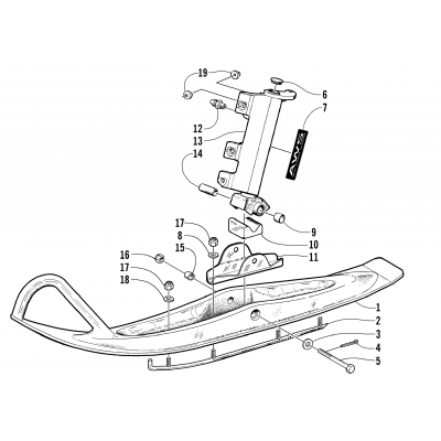 SKI AND SPINDLE ASSEMBLY