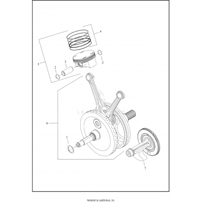 PISTONS AND FLYWHEEL ASSEMBLY - MILWAUKEE-EIGHT® 117 ENGINE