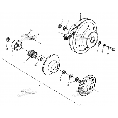 Driven Clutch Assembly 6X6 350L