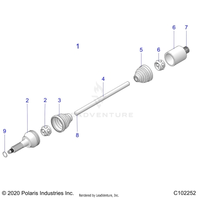 DRIVE TRAIN, REAR DRIVE SHAFT - A20SDE57F1/S57C5/E5 (C102252)