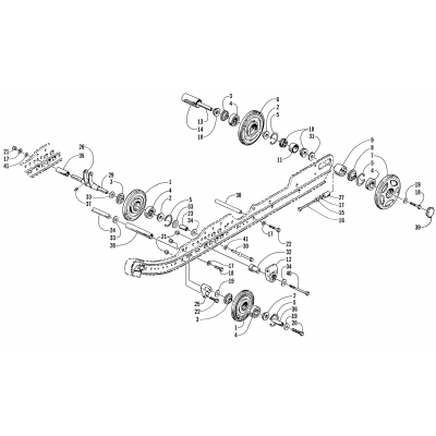 IDLER WHEEL AND AXLE ASSEMBLIES (LE)