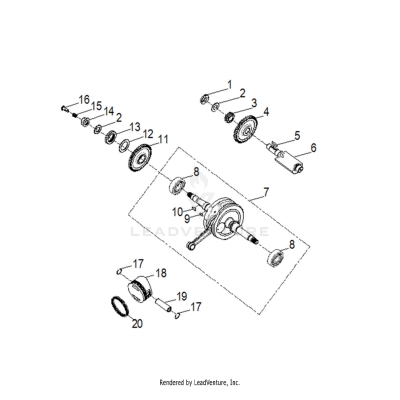 ENGINE, CRANKSHAFT and PISTON - A25YPA20A4 (A00035)