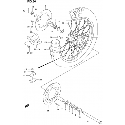 REAR WHEEL (MODEL T/V/W/X)