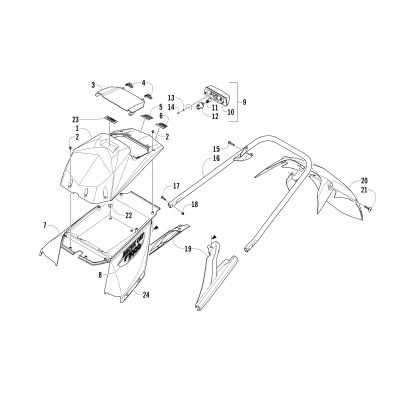 REAR BUMPER, STORAGE BOX, AND TAILLIGHT ASSEMBLY