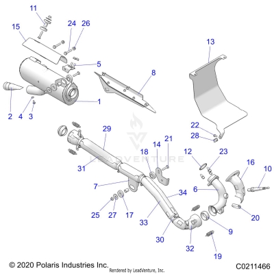 ENGINE, EXHAUST - A23S6E57F1/FK (C0211466)
