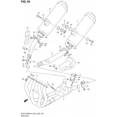 MUFFLER (GSX1300RAL4 E28)