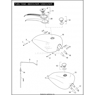 FUEL TANK - 883/C/L/N/R, 1200C/L/N/R