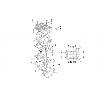 CRANKCASE AND CYLINDER