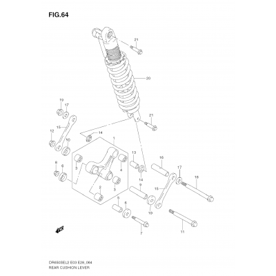 REAR CUSHION LEVER (DR650SE L2 E28)