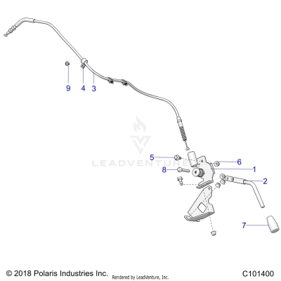 BRAKES, PARKING BRAKE HANDLE - A20HAB15A2 (C101400)
