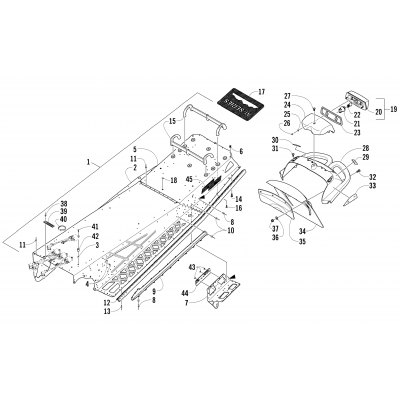 TUNNEL, REAR BUMPER, AND TAILLIGHT ASSEMBLY