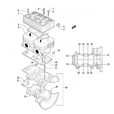 CRANKCASE AND CYLINDER