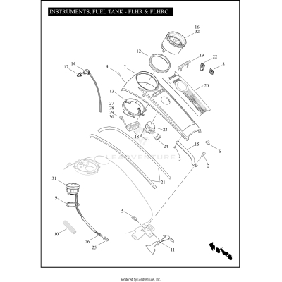 INSTRUMENTS, FUEL TANK - FLHR & FLHRC