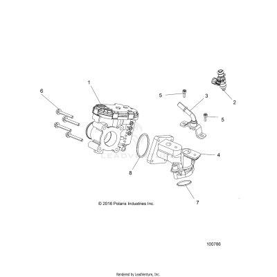 ENGINE, THROTTLE BODY and FUEL RAIL - A17HAA15N7 (100786)