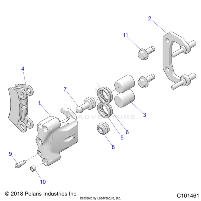 BRAKES, REAR CALIPER - A25SLE95CF/FF/EF (C101461)