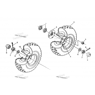 Middle Wheel Assembly 6X6 400L, Swedish & Norwegian N948740