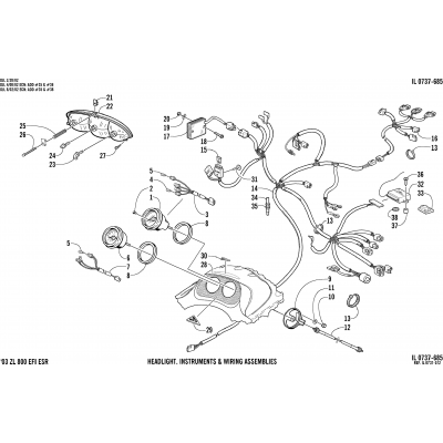 HEADLIGHT, INSTRUMENTS, AND WIRING ASSEMBLIES