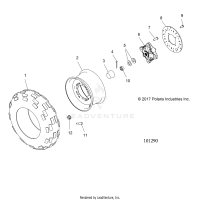 WHEELS, FRONT TIRE and BRAKE DISC - A19SWE57B1 (101290)