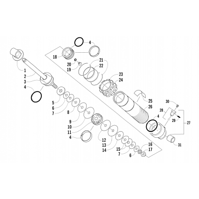 REAR SUSPENSION FRONT ARM SHOCK ABSORBER