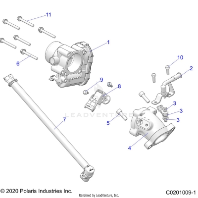 ENGINE, THROTTLE BODY and FUEL RAIL - A20SEF57C1/S57C1/C2/C5/C9/CK/CY/F1/F2/E1/E2/E5/EK (C0201009-1)