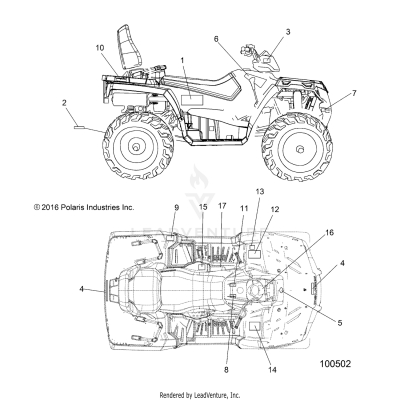 BODY, DECALS - A17SDA57A1/E57A2 [100502]