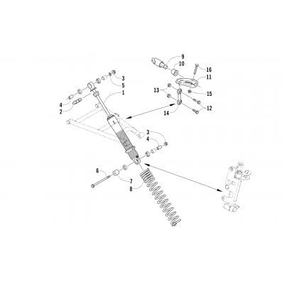 SHOCK ABSORBER AND SWAY BAR ASSEMBLY