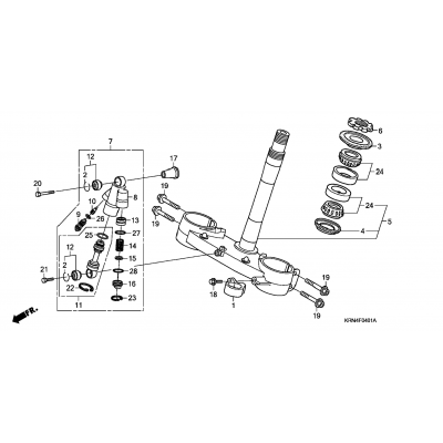 STEERING STEM/DAMPER ('08-)