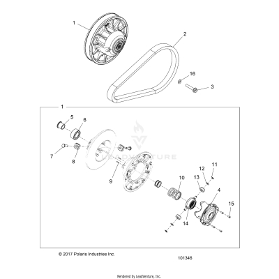 DRIVE TRAIN, SECONDARY CLUTCH - A19DAE57D5 (101346)