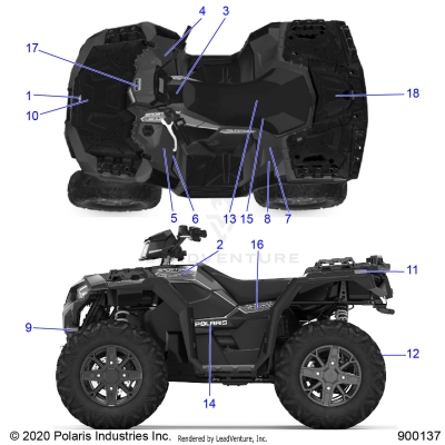 BODY, DECALS - A20SXZ85AF/AP/CAF/CAP (900137-01)