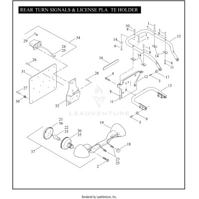 REAR TURN SIGNALS & LICENSE PLATE HOLDER