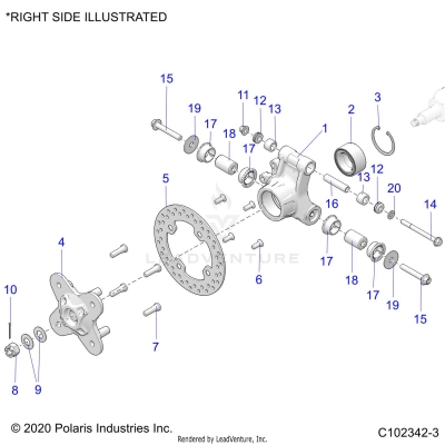 SUSPENSION, REAR HUB, CARRIER and BRAKE DISC - A25SLZ95AF (C102342-3)