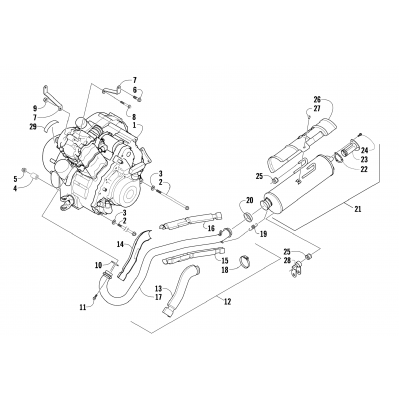 ENGINE AND EXHAUST