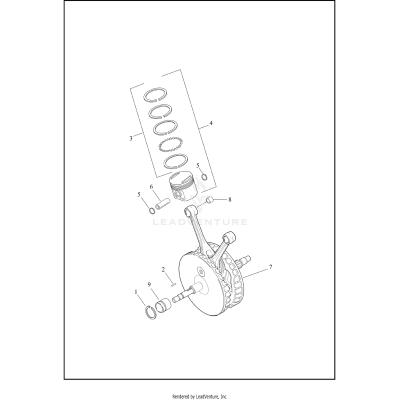 PISTONS AND FLYWHEEL ASSEMBLY
