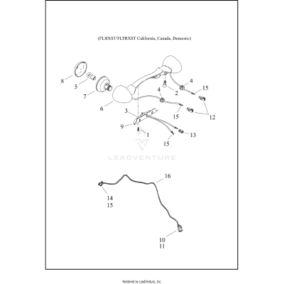 TAIL LAMP AND TURN SIGNALS, REAR - FLHXST AND FLTRXST (CAL/CAN/DOM)
